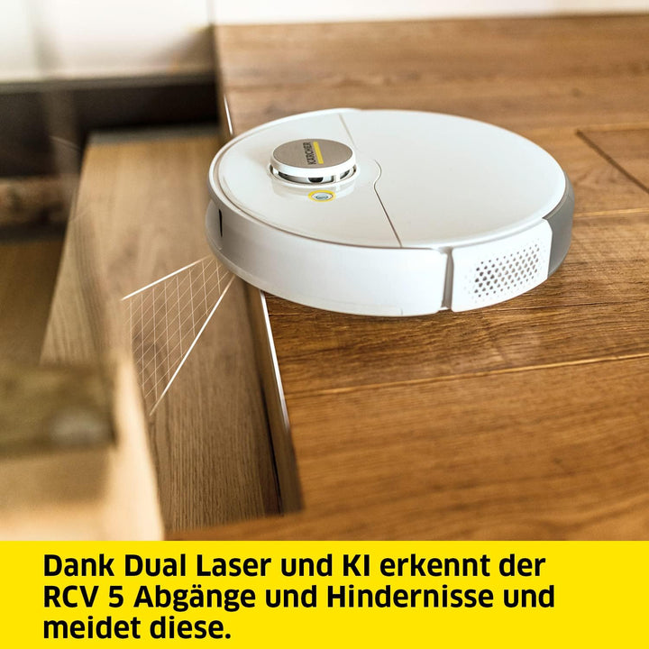 Kärcher Saugroboter RCV 5 mit Wischfunktion, App-Steuerung, LiDAR-Laser-Navigation, Dual-Laser und K