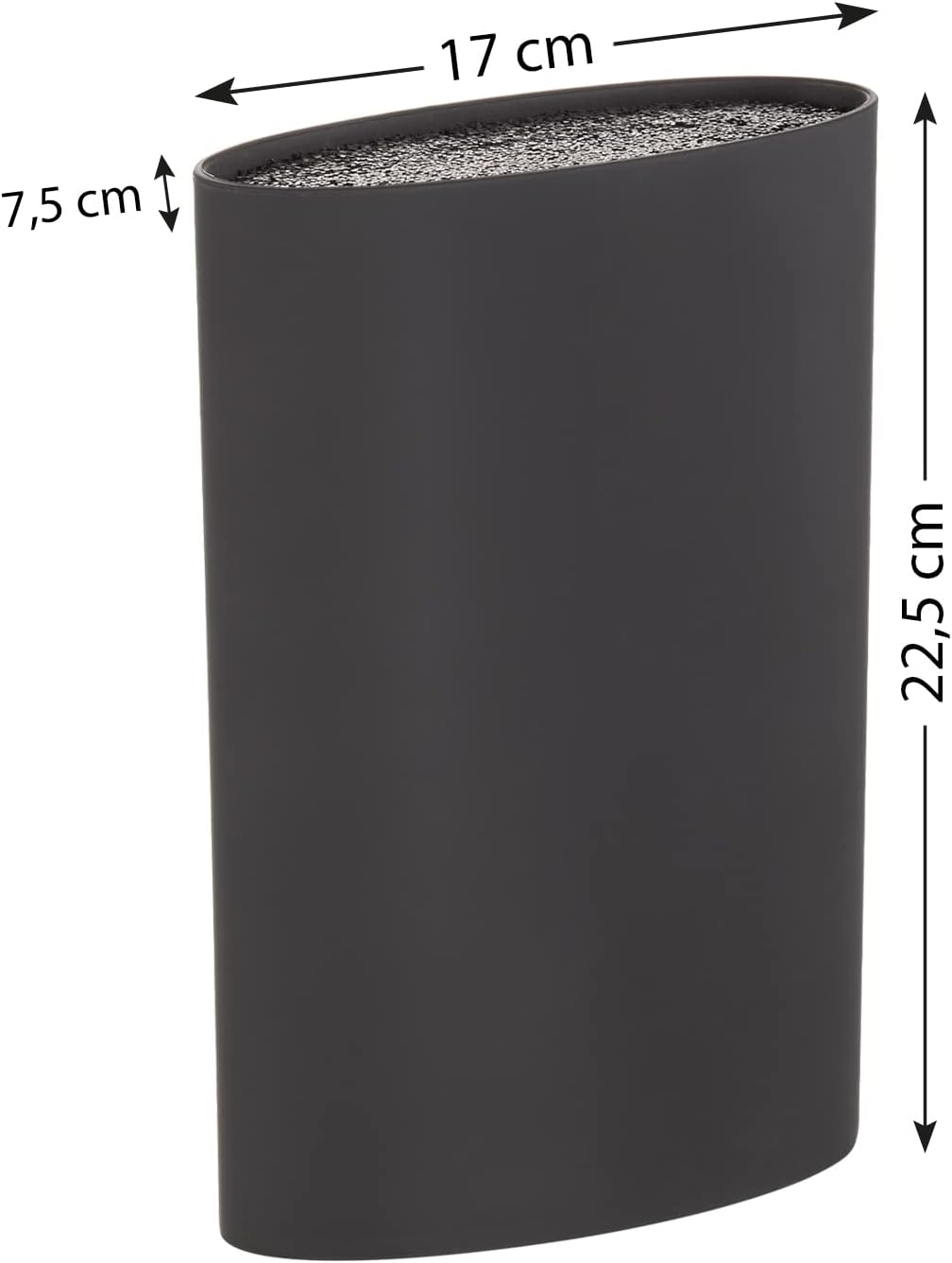 Buddy´s Blades - Messerblock, Messerhalter, unbestückt, 23 cm Höhe, schwarz, oval, hochwertiger Kuns