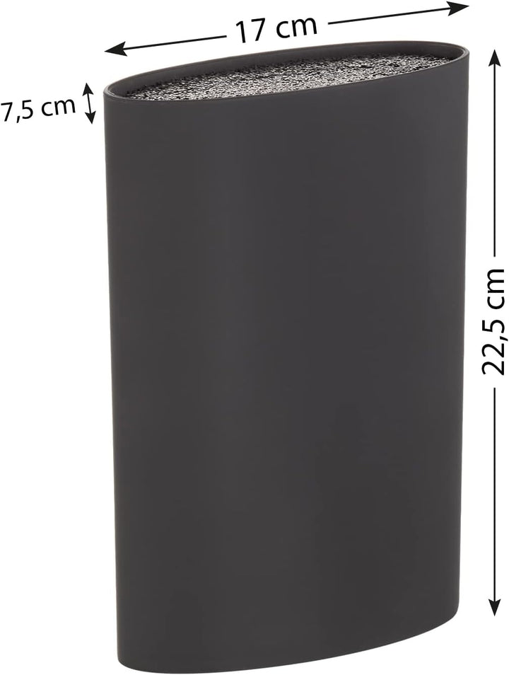 Buddy´s Blades - Messerblock, Messerhalter, unbestückt, 23 cm Höhe, schwarz, oval, hochwertiger Kuns