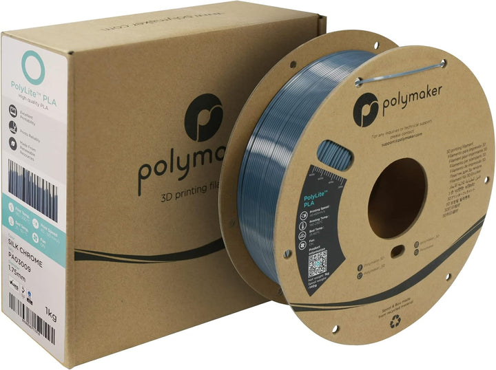 Polymaker PolyLite PLA - 1.75mm - 1kg - Silk Chrome