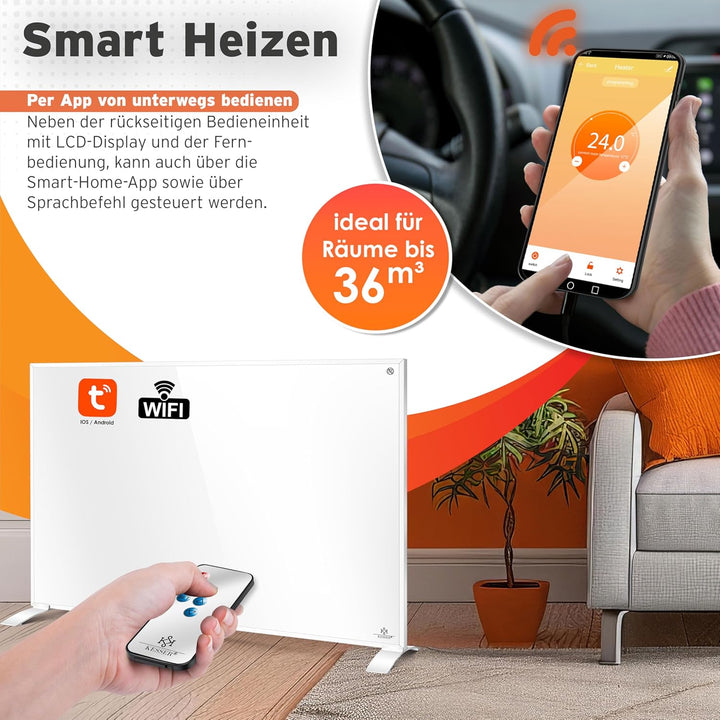 KESSER® Infrarotheizung Energiesparend Infrarot Standgerät &amp; Wandmontage Elektroheizung 550W mit Fer
