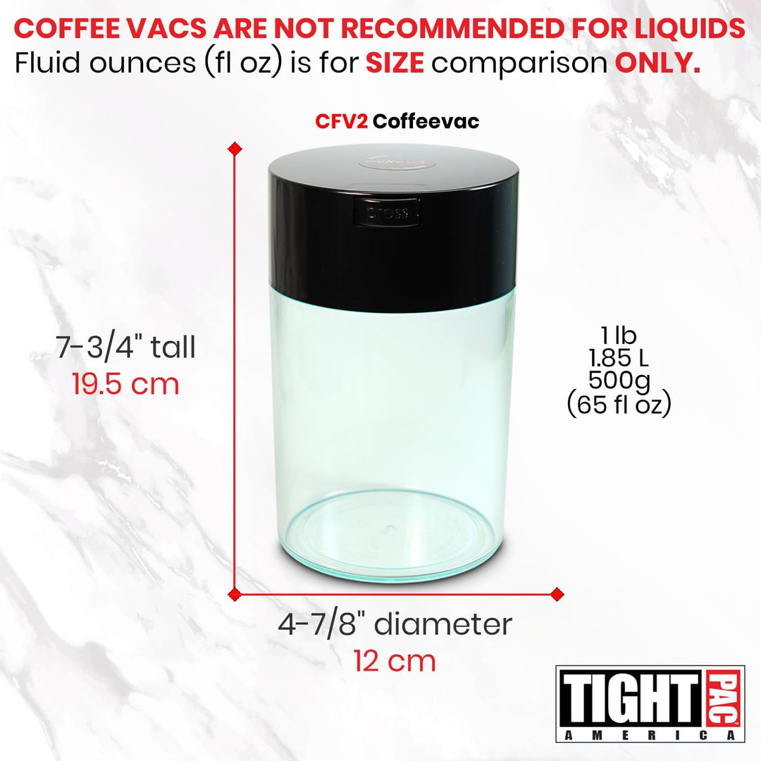 Vakuumgefäss 1,85L / Durchsichtig Schwarze Kappe und Transparenter Korpus, Schwarze Kappe und Transp