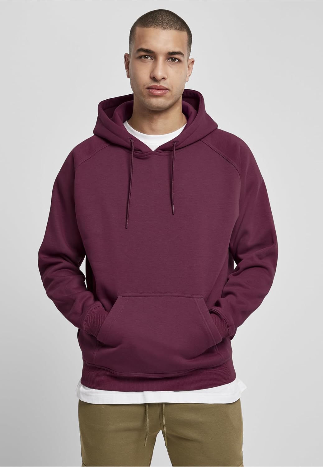 Urban Classics Herren Blank Hoody Kapuzenpullover XL Cherry, XL Cherry