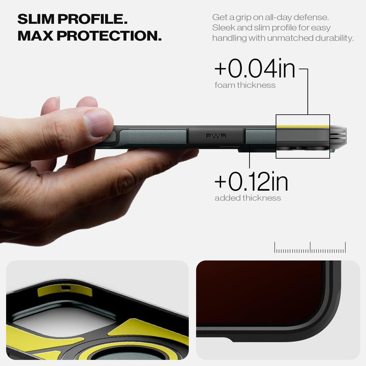 Spigen Tough Armor (AI) MagFit Hülle für iPhone 16 Pro, Kompatibel mit MagSafe Zubehör -Abyss Green,