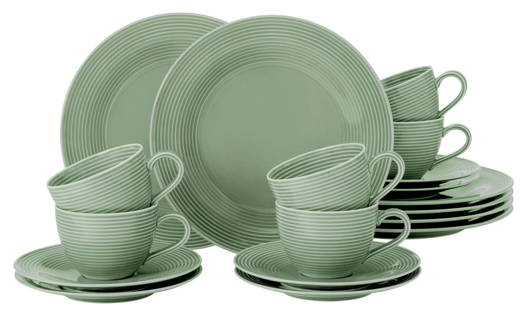 SELTMANN WEIDEN Kaffeeservice 18-teilig BTR - Beat - Form: Rund mit Rillenrelief - moderner Stil - S