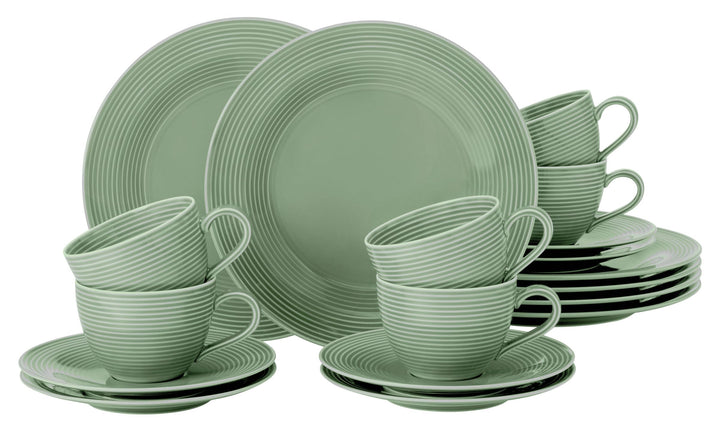 SELTMANN WEIDEN Kaffeeservice 18-teilig BTR - Beat - Form: Rund mit Rillenrelief - moderner Stil - S