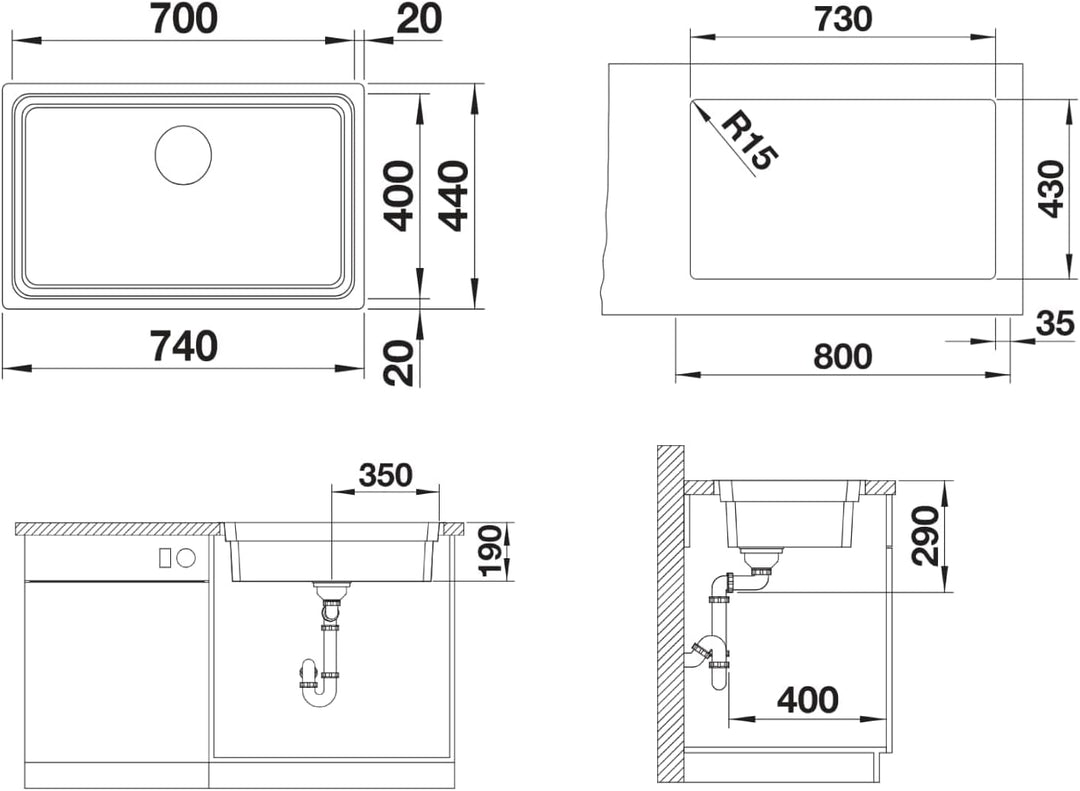 BLANCO ETAGON 700-IF | Edelstahl | Einbauart: Einbau von Oben & Flächenbündig | ohne Ablauffernbedie