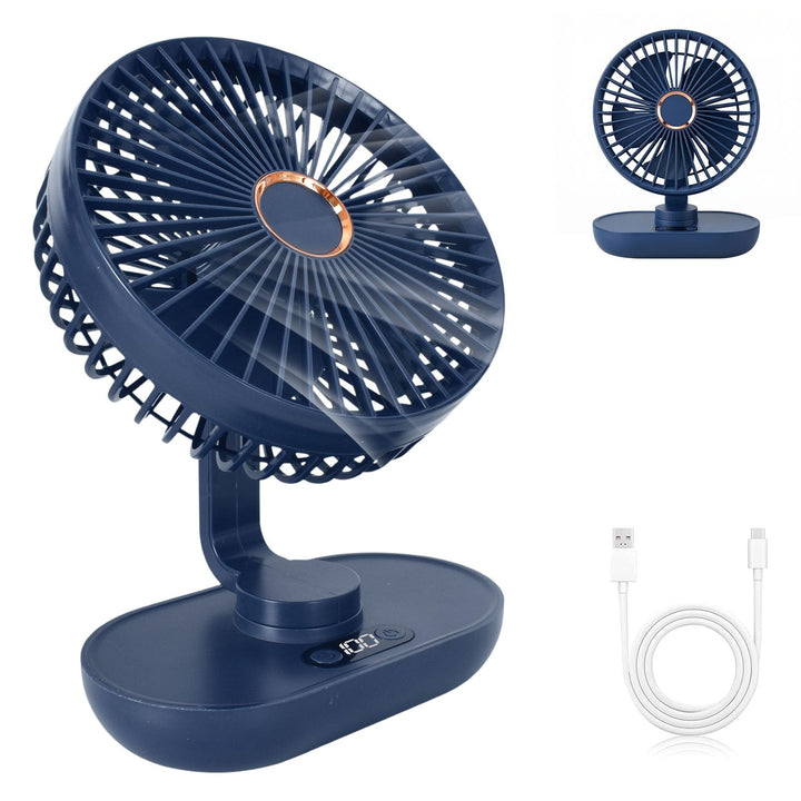 Mini Ventilator Oszillierend Ultra Leise,4000mAh Akku Mini Tischventilator,5 Geschwindigkeiten USB T