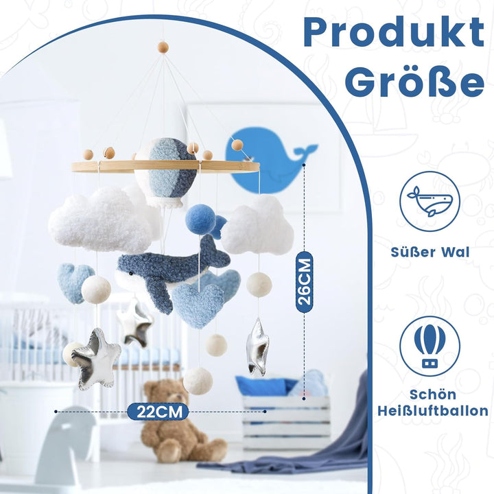 Wal Meerestiere Mobile Baby, Babybett Windspiel, Baby Mobiles, Bettglocke Babyzimmer Decor, Kinderbe