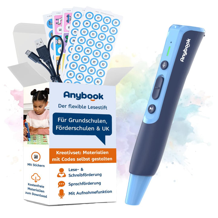 ANYBOOK Pro - der Audiostift mit Aufnahme- und Wiedergabefunktion, als Lernhilfe für Grundschule För