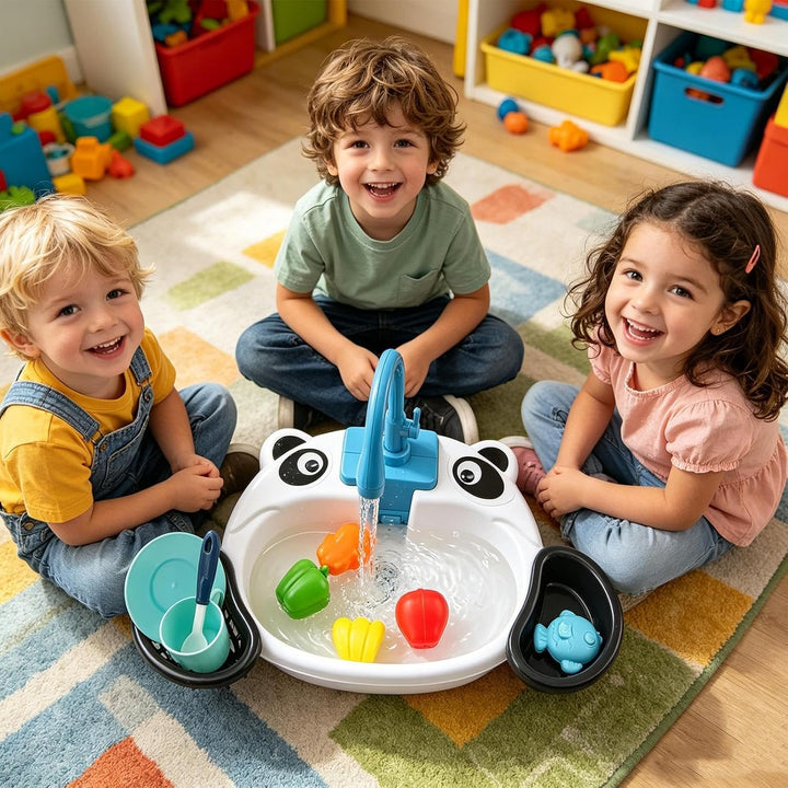 Kinderspülbecken mit fliessendem Wasser Outdoor Küchen-Rollenspielzeug | Wasserspüle Für , Mädchen,