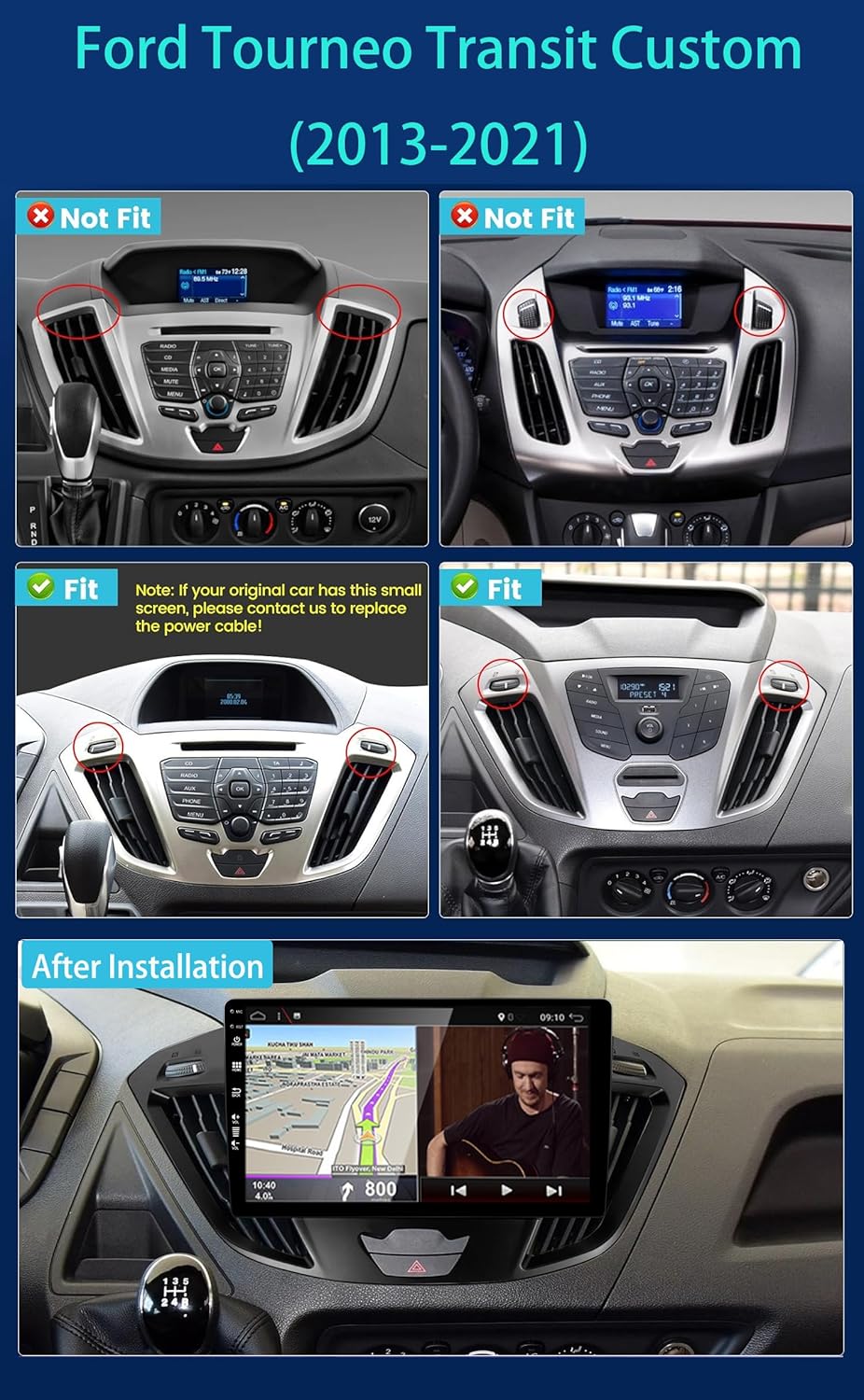 JOYX Android 12 IPS Autoradio Passt für Ford Tourneo / Ford Transit Custom (2013-2021) - 4G+64G - Ei