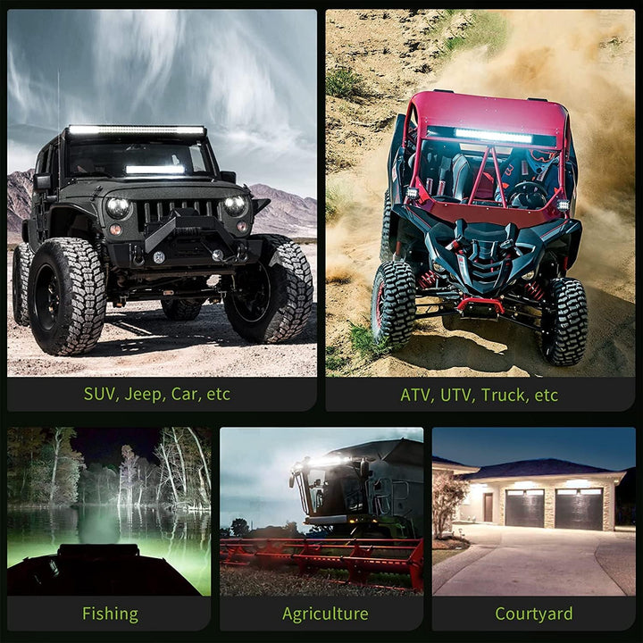 LED Arbeitsscheinwerfer Bar, SKYWORLD 23 Zoll 324W LED Scheinwerfer Lightbar 12V 24V mit Kabelbaum F