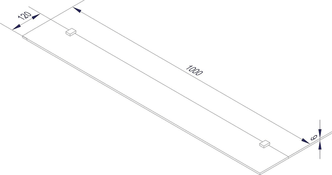 FACKELMANN Glasablage 100 cm/Wandregal für Badaccessoires/Masse (B x T): ca. 100 x 12 cm/Wandablage