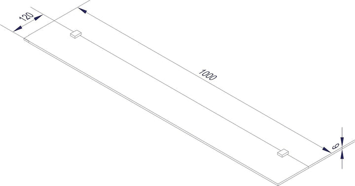 FACKELMANN Glasablage 100 cm/Wandregal für Badaccessoires/Masse (B x T): ca. 100 x 12 cm/Wandablage