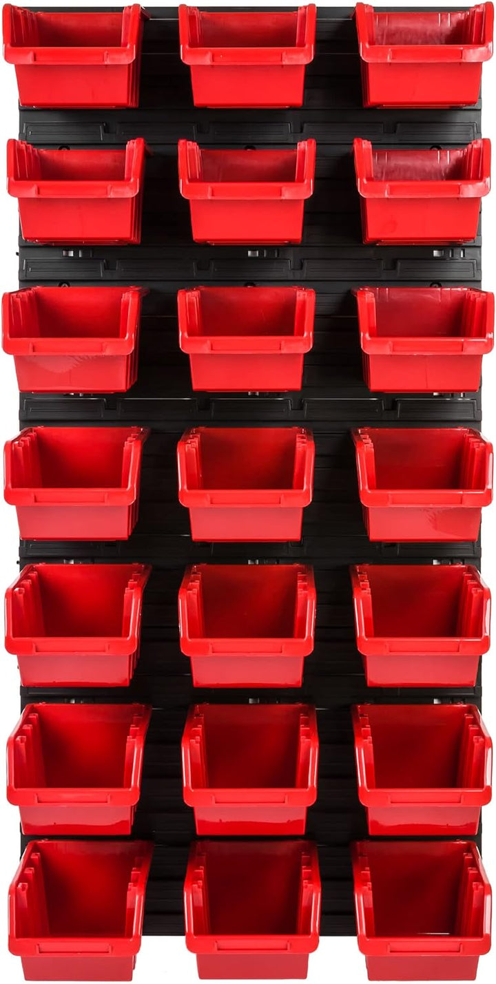SimpleThing Lagersystem Werkstattregal | 57 x 116 cm | 21 stck. Box | Wandregal mit Stapelboxen - Wa
