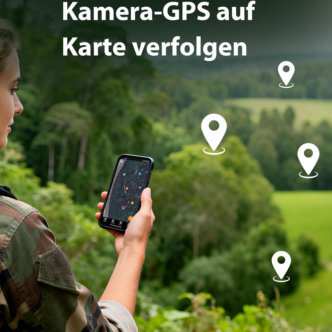 Meidase S970 Pro 4G LTE Wildkamera, 48MP 1296P, mit Live Streaming, 30m Nachtsehen, 0.1s Bewegungsau