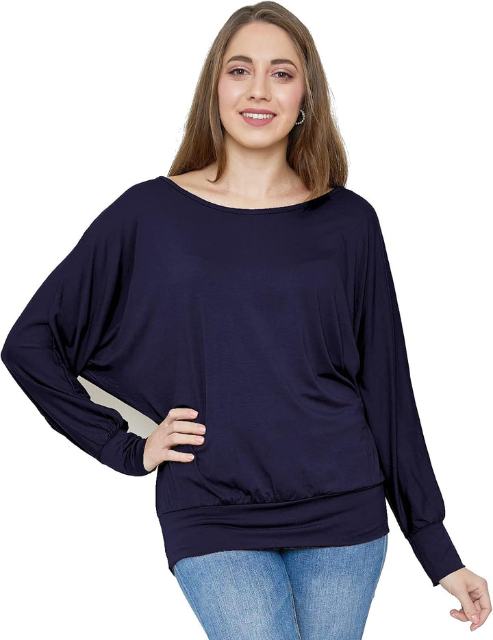 Van Der Rich ® - Oversize T-Shirt mit Fledermausärme - Damen Ml-marine XL, Ml-marine XL