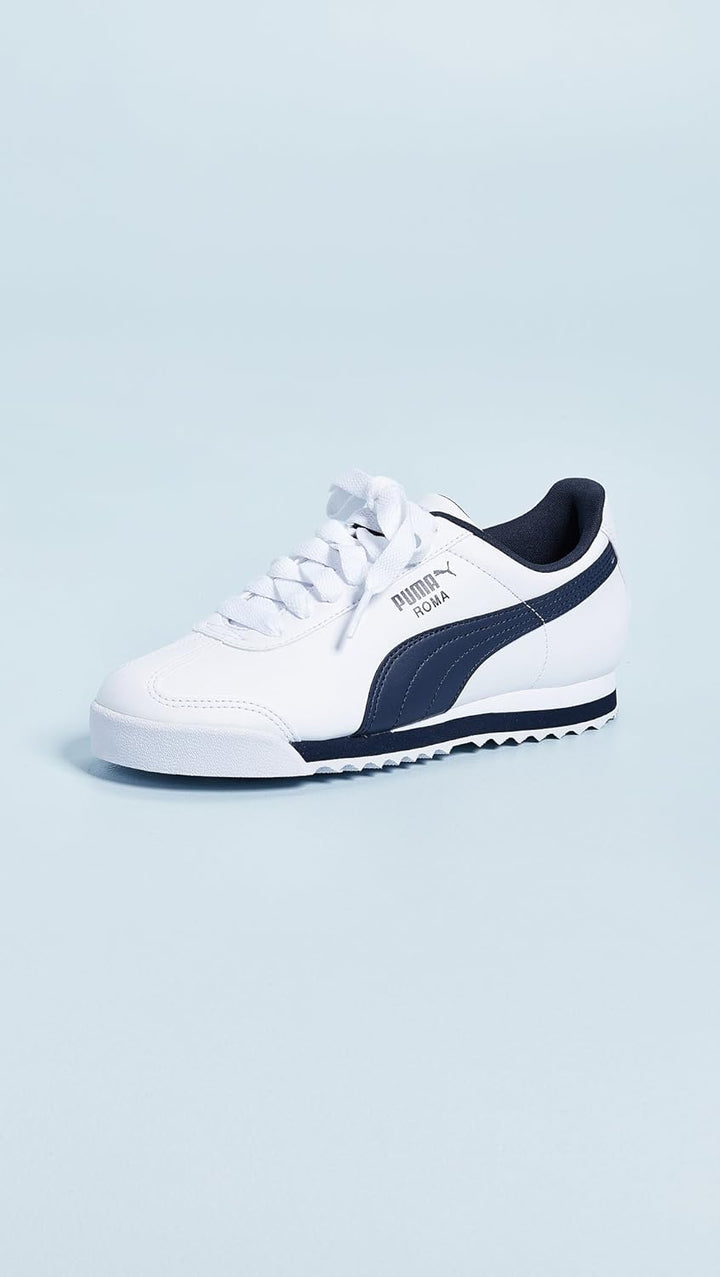 PUMA Damen Roma Basic Turnschuh 36 EU Weiss New Navy, 36 EU Weiss New Navy