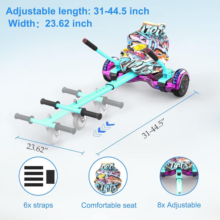 RCB Hoverboard Sitz, Go-Kart Zubehör für Hoverboards, Hoverboard mit Sitz passend für Aller 6.5"-10"