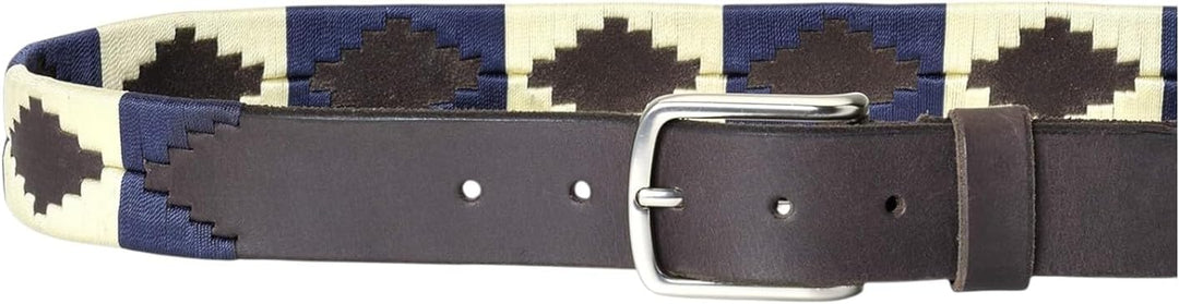 PELPE Argentinischer Ledergürtel mit passender Schnur und Lederarmband. Auf Leder gestickter Gürtel