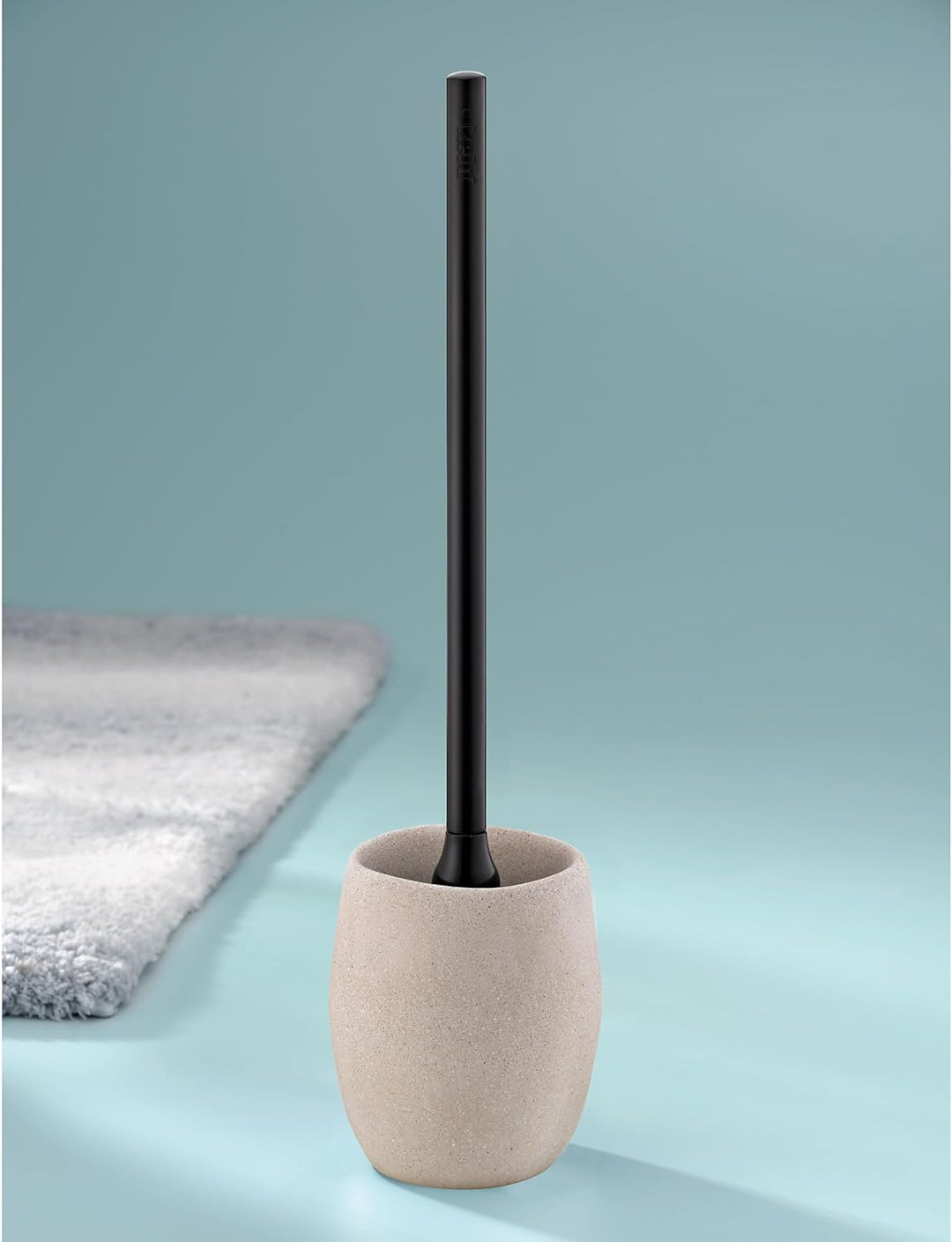 kela WC-Garnitur Roda, Ø 10,5 cm, Zement, beige, Kunststoffgriff, 23681 Beige WC-Garnitur, Beige WC-