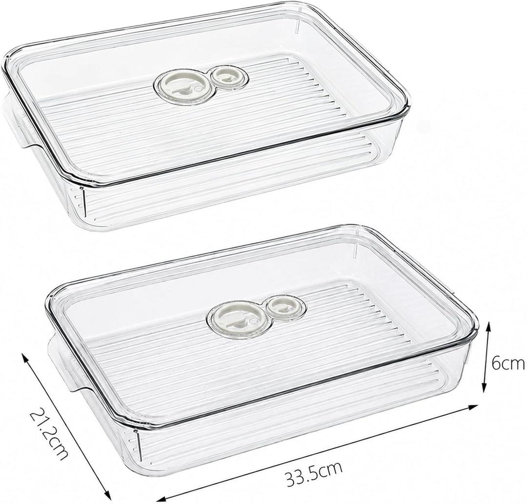 Keksdose transparente mit Deckel Dichtung 2er Set, Keksdosen mit Datumsanzeige und Griff, Gebäckdose