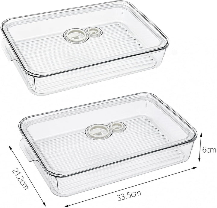 Keksdose transparente mit Deckel Dichtung 2er Set, Keksdosen mit Datumsanzeige und Griff, Gebäckdose