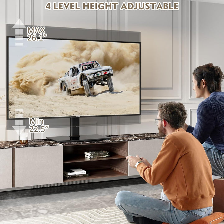 Universal schwenkbarer TV-Ständer/Tischfuss TV-Ständer 27 bis 60 Zoll TVs 80 Grad schwenkbar, 4 Stuf