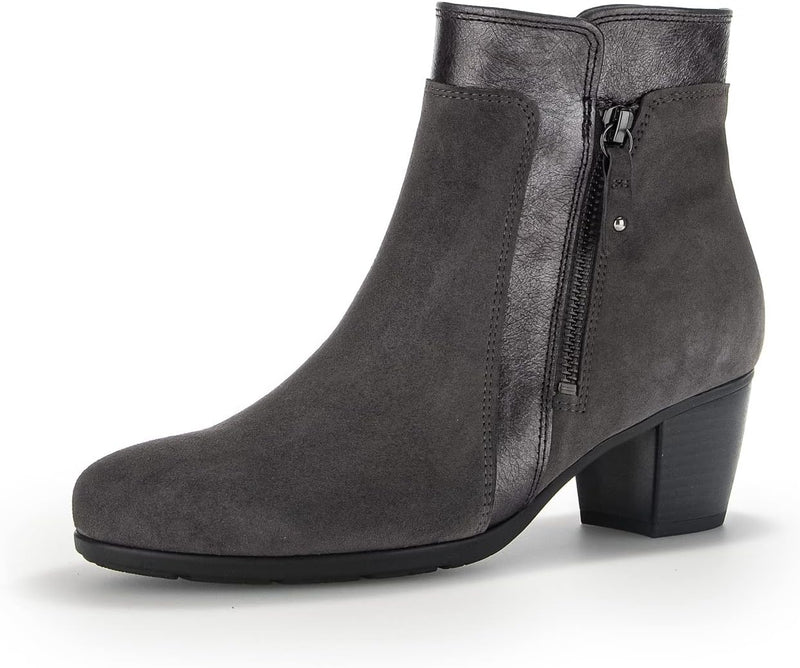 Gabor Damen Ankle Boots, Frauen Stiefeletten,Wechselfussbett,Best Fitting 37 EU Grau Soil Anthrazit,