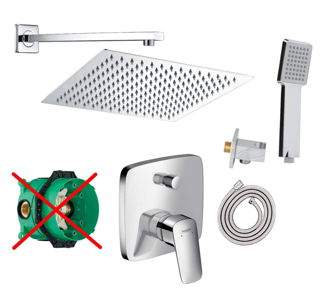 vanvilla Duschsystem mit Unterputz Duscharmatur von Hansgrohe Logis Einhebelmischer und vanvilla Reg