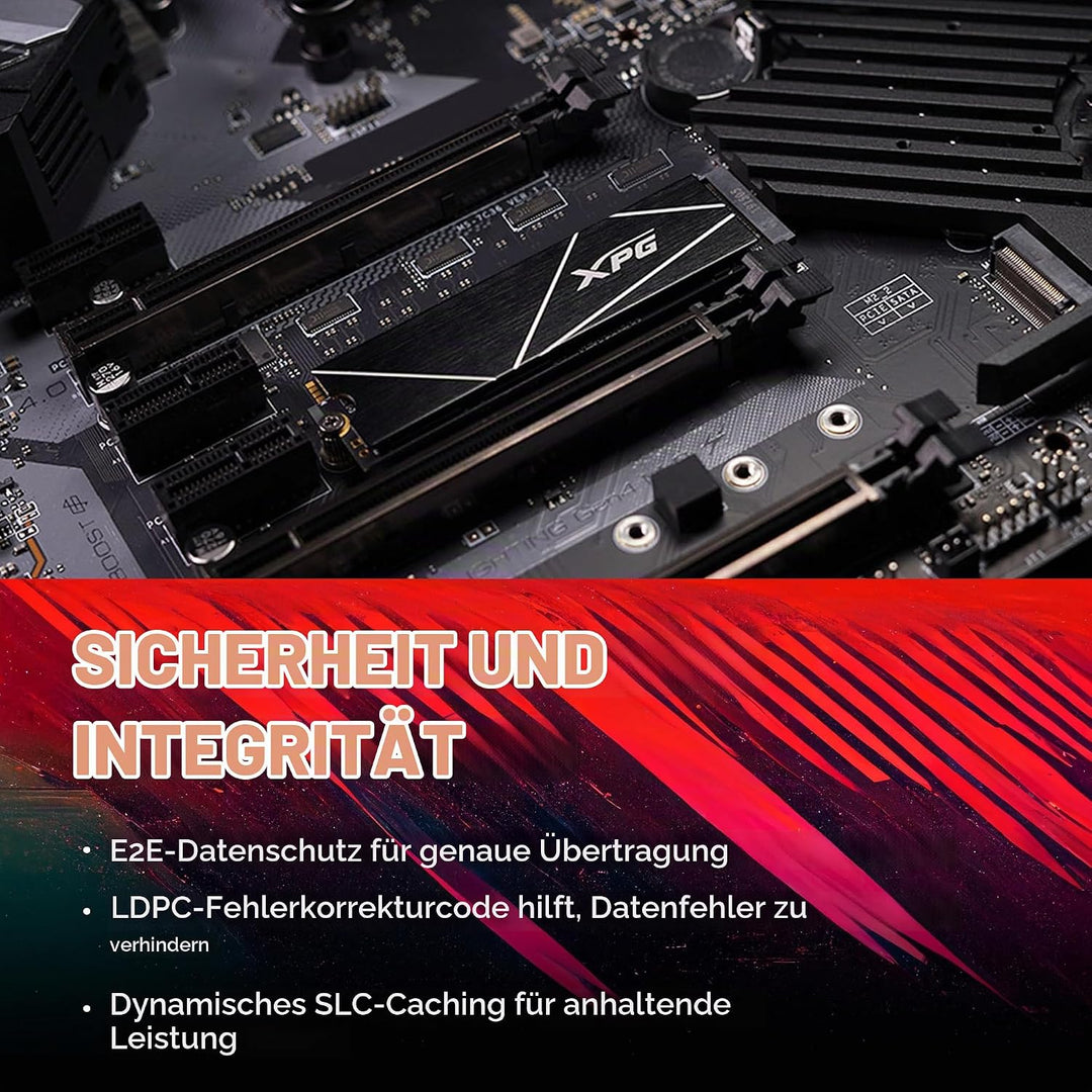 XPG ADATA GAMMIX S70 Blade 2TB PCIe Gen4x4 M.2 2280 SSD Schwarz- Heat Spreader- 3D-Grafikbearbeitung