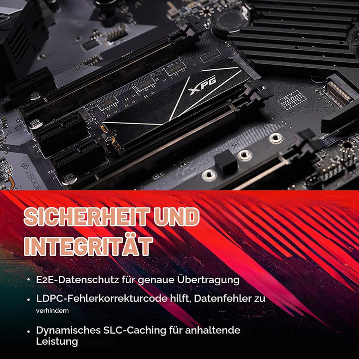 XPG ADATA GAMMIX S70 Blade 2TB PCIe Gen4x4 M.2 2280 SSD Schwarz- Heat Spreader- 3D-Grafikbearbeitung