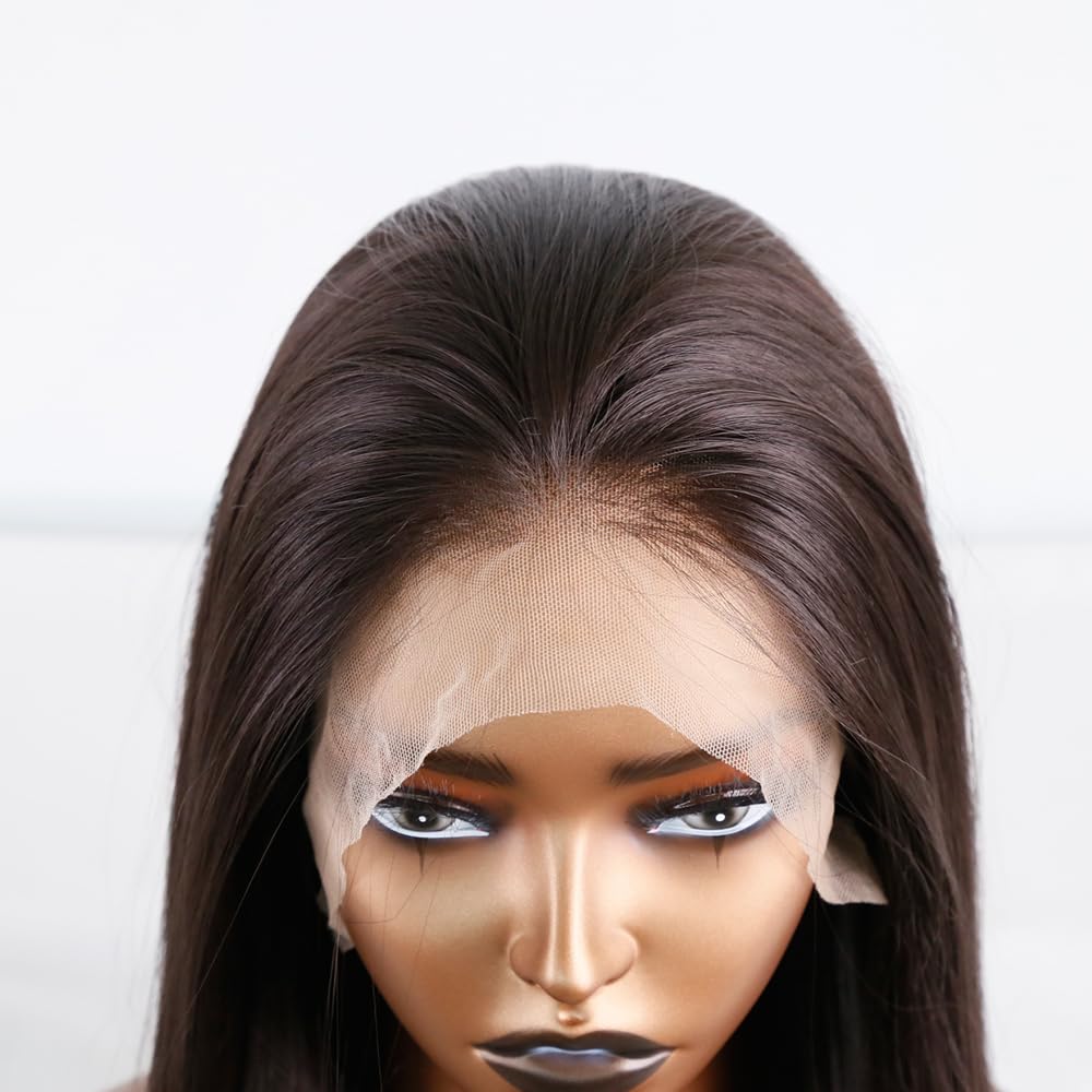 Greenmirr Brown Lace Front Perücke Lange Gerade 13X4 Lace Beheizte Synthetische Ersatz Perücke für F