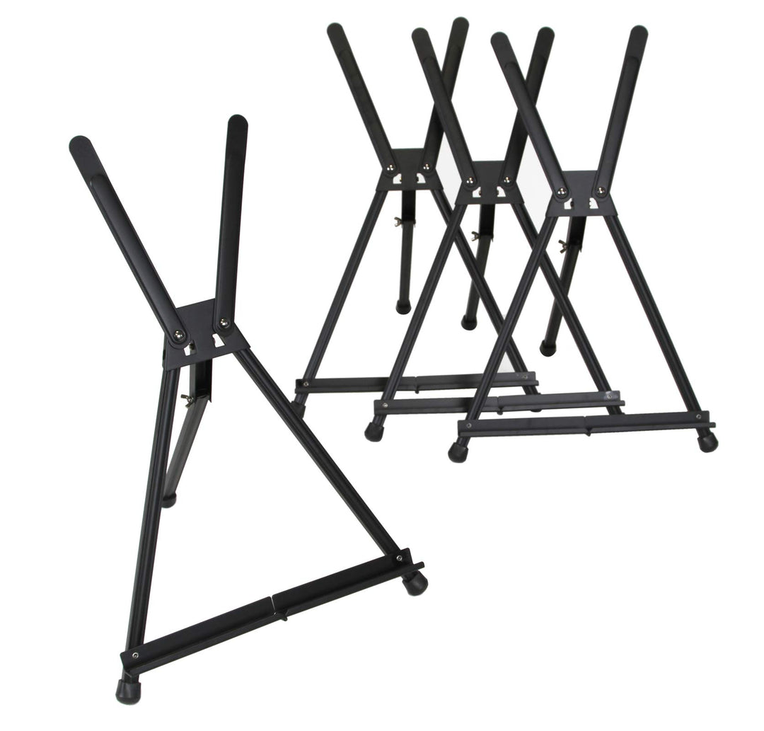 Paintersisters 4er-Set Tischstaffelei Aluminium in schwarz, Displaystaffelei, Bildhalter für Keilrah