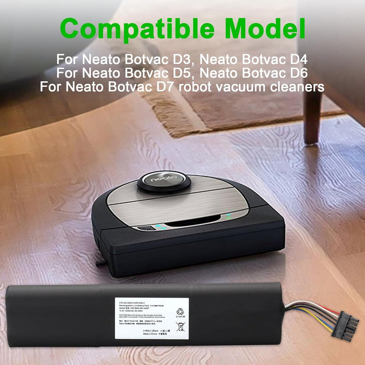 Akku Kompatibel mit Neato Botvac D3, D4, D5, D6, D7 Saugrobotern, 205-0011, 205-0013, 205-0028, 945-