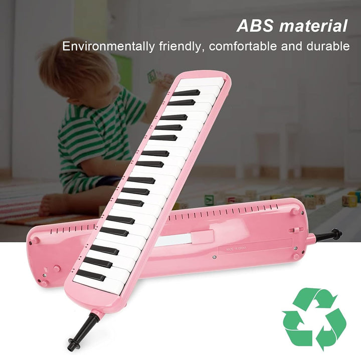 Melodica 37 Tasten Tastatur Melodica Blasmusikinstrument für Anfänger Professionelles Training (Rosa
