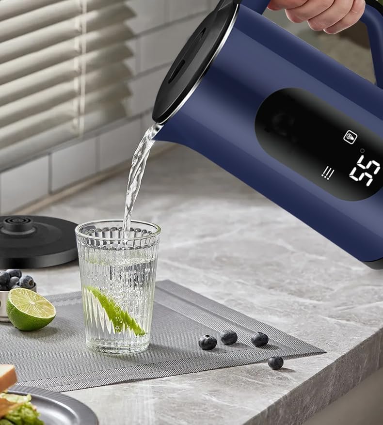 Wasserkocher 3 L, Edelstahl Elektrische Digitale Anzeige Grosse Teekocher 1500 W, Digitalanzeige Ket