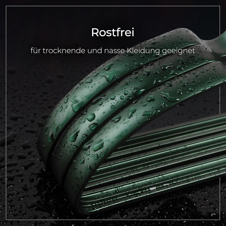 Parusia Kleiderbügel waldgrün, 42cm breit, 1cm stark, Kleiderbügel Metall rostfrei, formstabil, zur