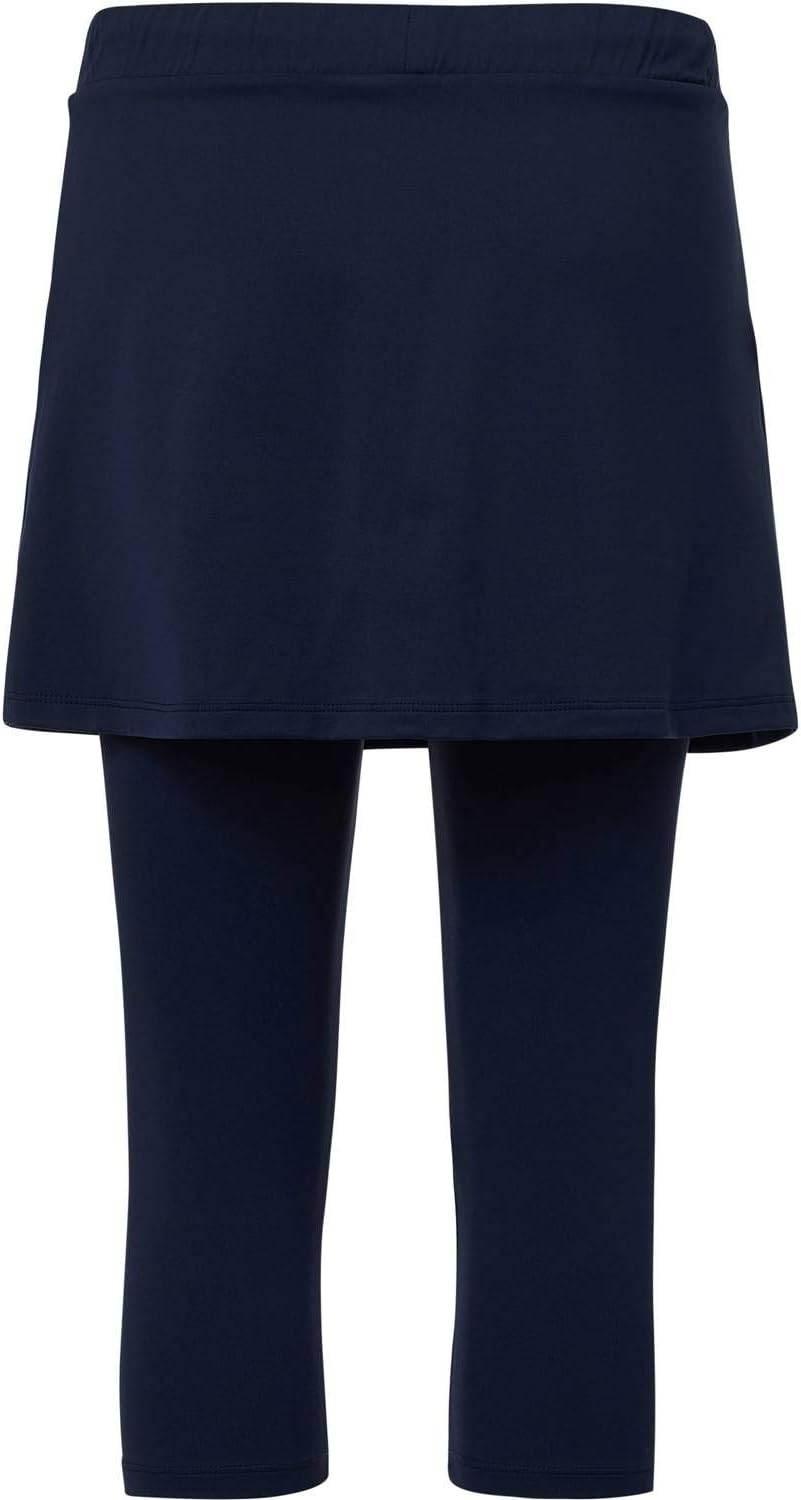 Sportkind Mädchen & Damen 2-in-1 Tennisrock mit Taschen & 3/4 Capri Leggings, Laufrock, Yogahose mit