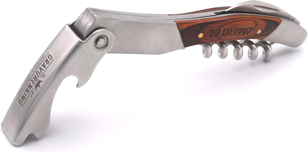 Premium Kellnermesser mit individueller Gravur - Weinöffner mit persönlicher Lasergravur