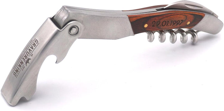 Premium Kellnermesser mit individueller Gravur - Weinöffner mit persönlicher Lasergravur