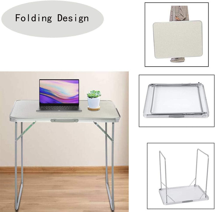 EFAN Klapptisch aus Aluminium, tragbarer Campingtisch, Klapptisch, Schreibtisch, Gartentisch, leicht