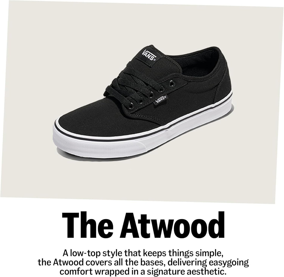 Vans Herren Atwood Sneaker 38.5 EU Canvas Black Black, 38.5 EU Canvas Black Black