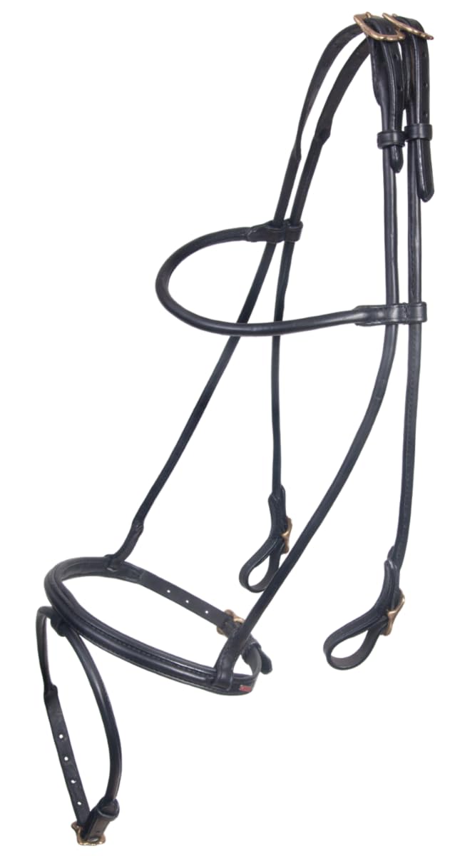 Karlslund Trense Complete Roundsown Combined, Black Brass, k3181-bla-bra