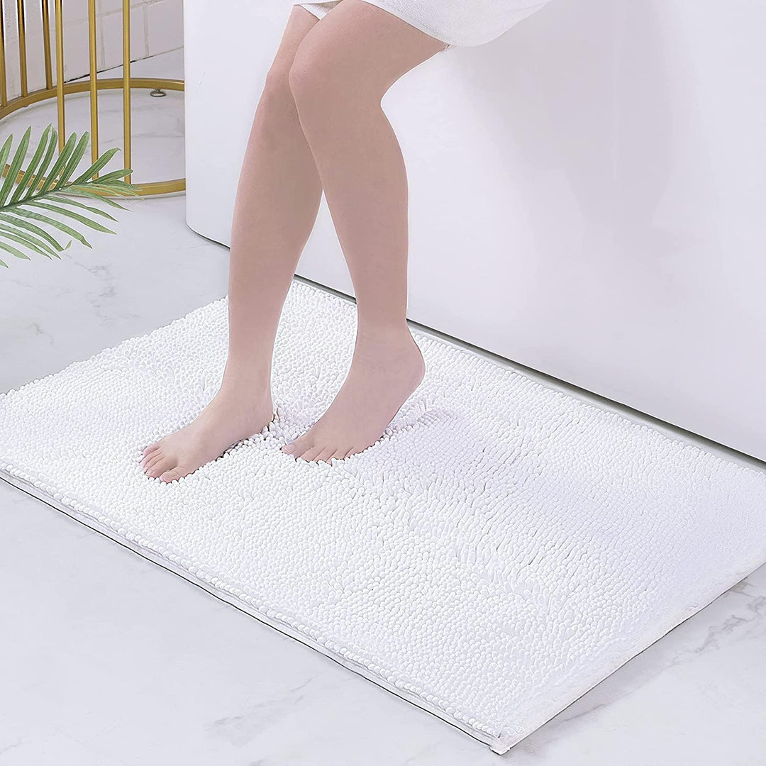 Homaxy rutschfeste Badematte Chenille Badezimmerteppich Mikrofaser Badteppich Saugfähige Hochflor Ba