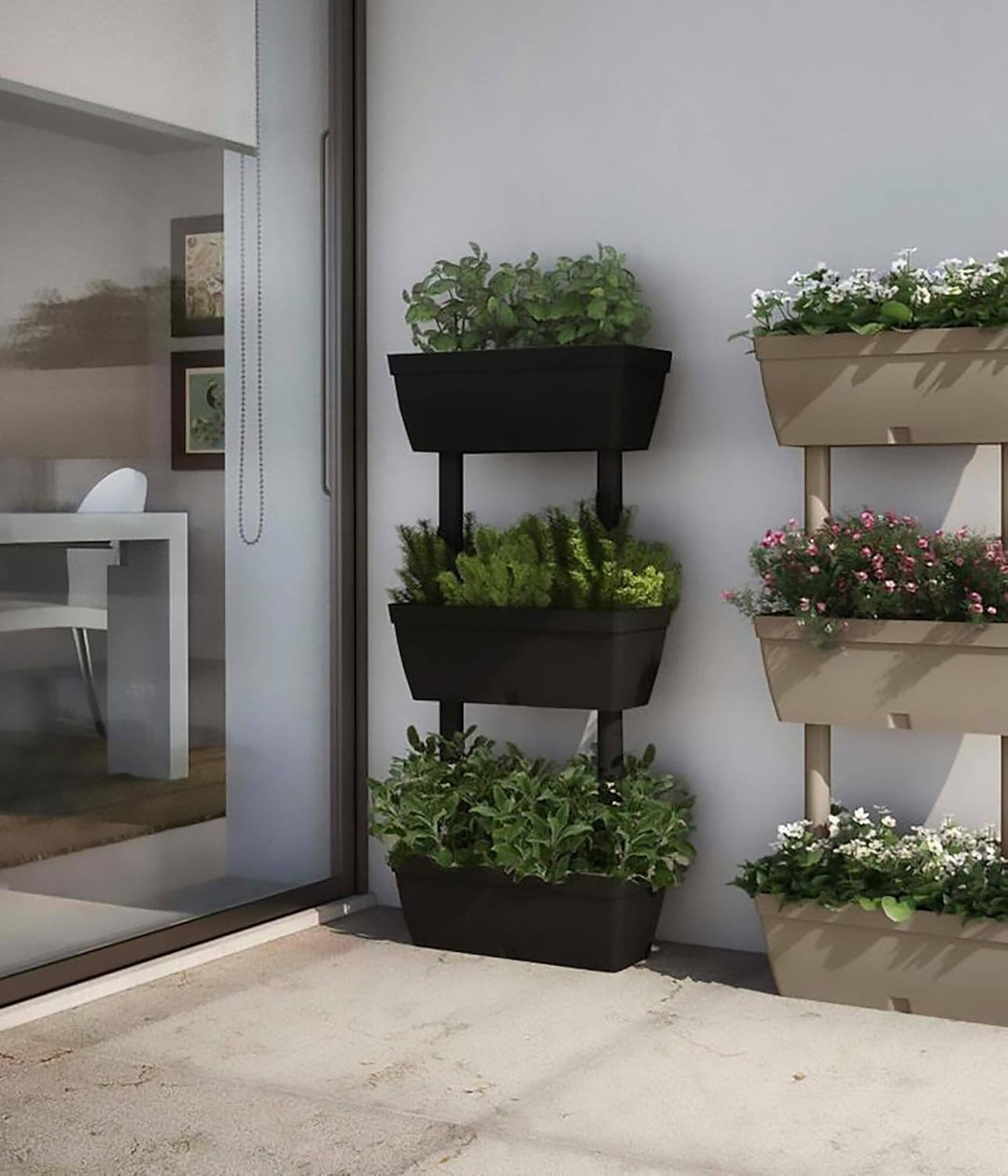 Dmora Set von 3 Vasen für den Hausgemüsegarten, Set von 3 Blumen Tür Vasen für Innen oder Aussen , 1
