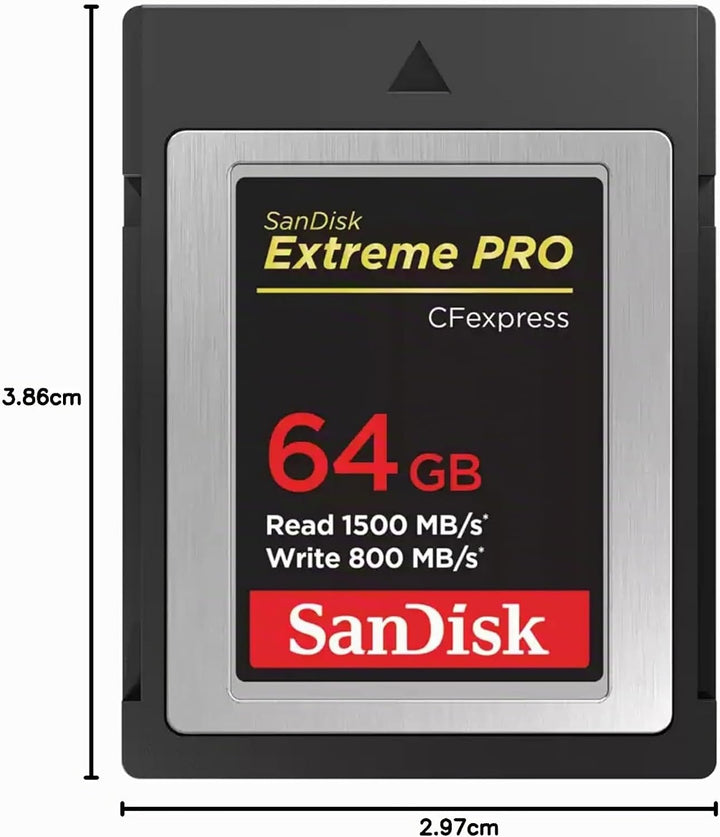 SanDisk Extreme Pro CFexpress-Speicherkarte Typ B 64 GB (1.500 MB/s Lesen, 800 MB/s Schreiben, Rescu