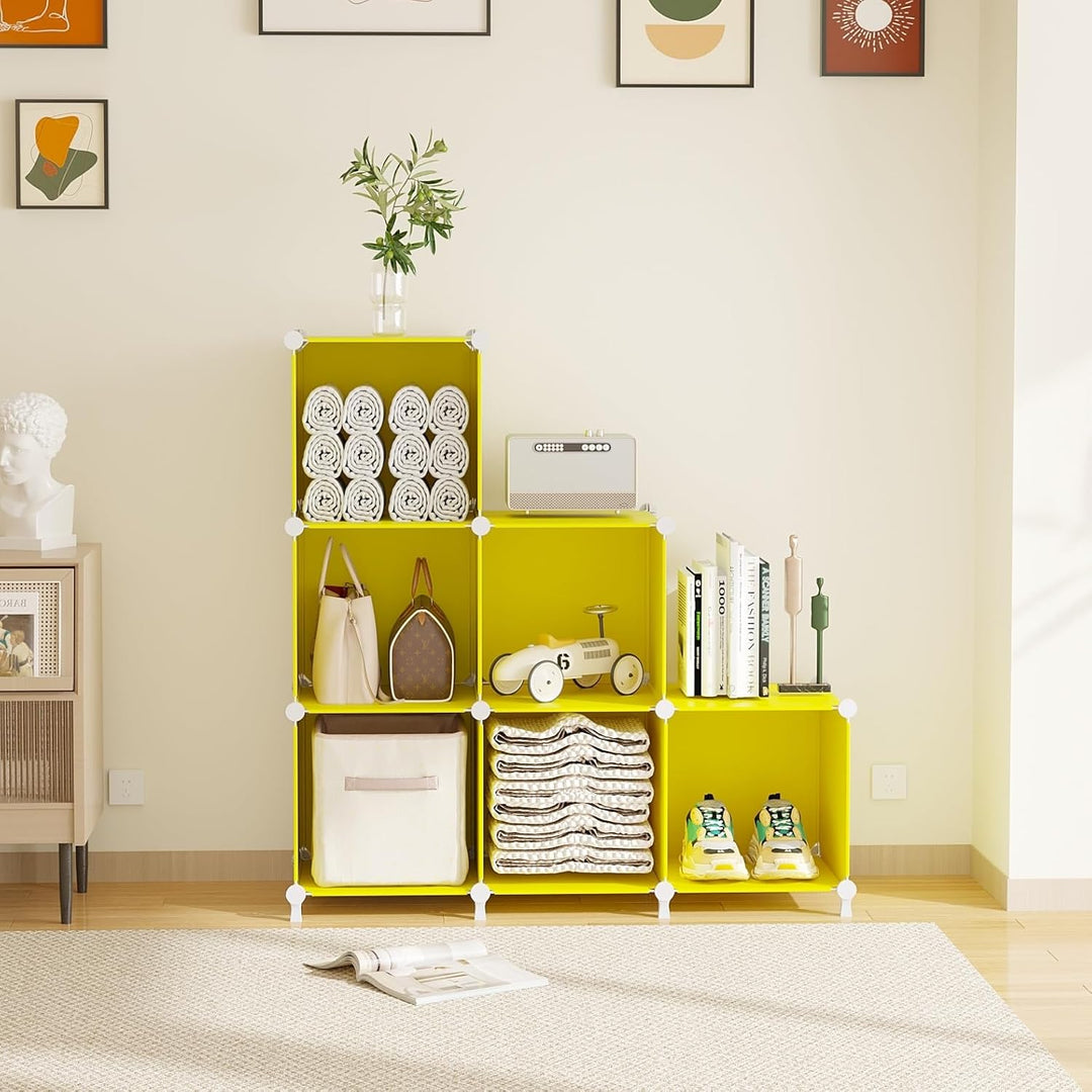 AWTATOS Würfel Aufbewahrungs Organizer, 6 Würfelregale mit Holzhammer, DIY Schrank, Modulares Lagerr