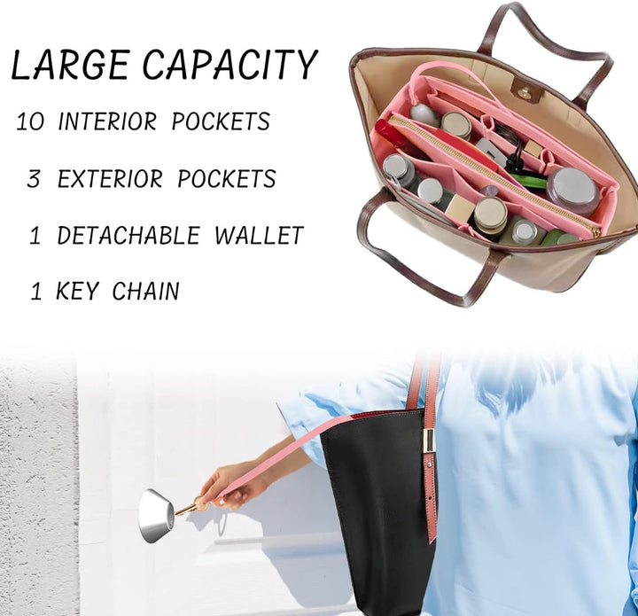 DailyPlus Geldbörse Organizer Einsatz mit Reissverschluss Filz Tasche Organizer Handtasche Organizer